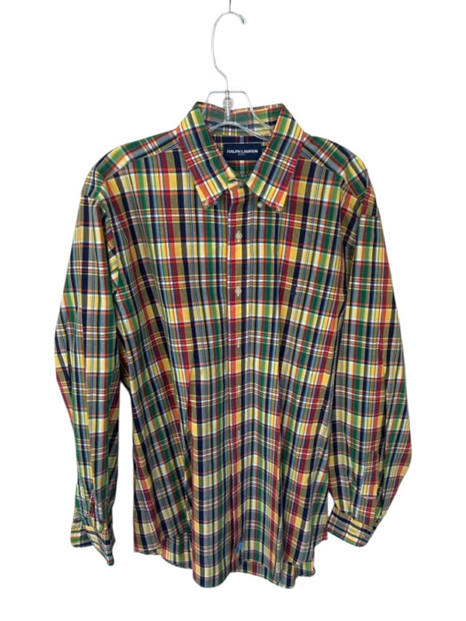 Ralph Lauren Size L Green, Red & Yellow Cotton Plaid Button Up Men's Shirt Green, Red & Yellow / L