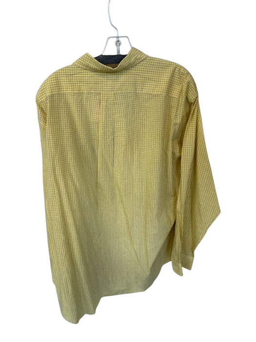 Ralph Lauren Size XL Yellow Cotton Squares Button Up Men's Shirt Yellow / XL