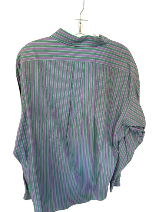Ralph Lauren Size XL Green & Purple Cotton Stripes Button Up Men's Shirt Green & Purple / XL