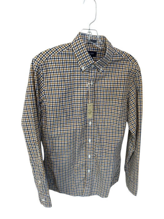 J Crew NWT Size S Orange & Blue Cotton Plaid Button Up Men's Shirt Orange & Blue / S