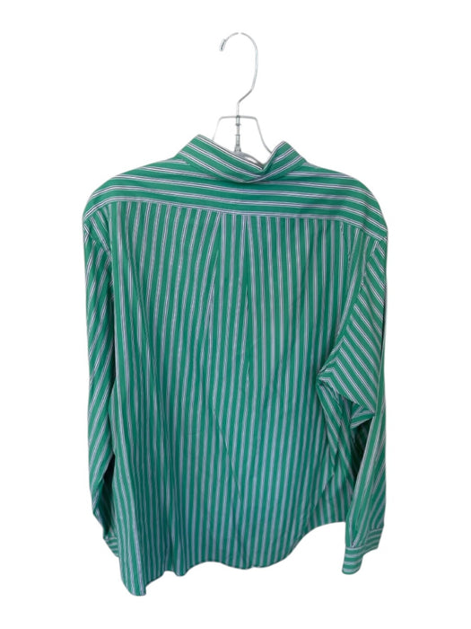 Ralph Lauren Size XL Green Cotton Stripes Button Up Men's Shirt Green / XL