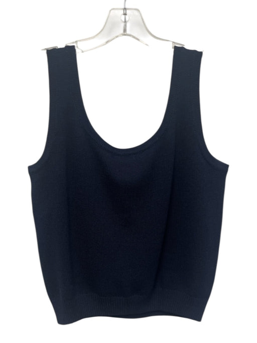 St John Basics Size S Navy Blue Wool & Rayon Sleeveless Scoop Neck Knit Top Navy Blue / S