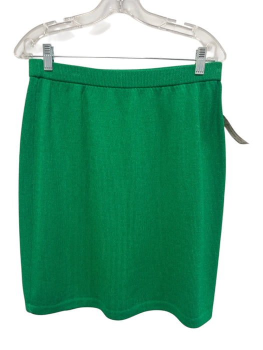 St John Collection Size 12 Kelly Green Wool & Rayon Elastic Waist Knit Skirt Kelly Green / 12