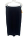 St John Separates Size 12 Black Wool & Rayon Elastic Waist Knit Midi Skirt Black / 12