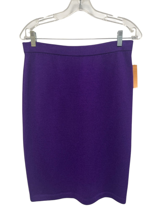 St John Collection Size 8 Purple Wool & Rayon Elastic Waist Knit Skirt Purple / 8