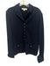 St John Collection Size 8 Navy Blue Wool & Rayon Gold Buttons Collar Jacket Navy Blue / 8