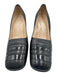 Chanel Shoe Size 37.5 Black Leather Almond Square Toe Pumps Black / 37.5