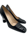 Chanel Shoe Size 37.5 Black Leather Almond Square Toe Pumps Black / 37.5