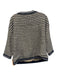 St John Couture Size S Gold, Navy Blue, White Wool & Rayon Sequins Knit Top Gold, Navy Blue, White / S