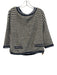 St John Couture Size S Gold, Navy Blue, White Wool & Rayon Sequins Knit Top Gold, Navy Blue, White / S