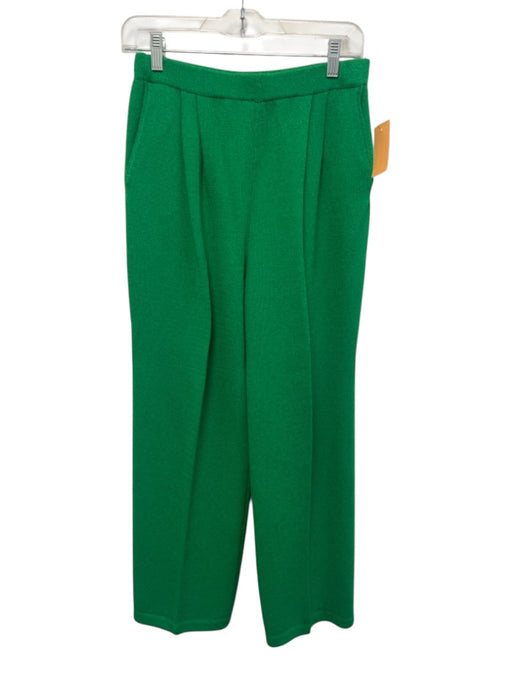 St John Collection Size 10 Kelly Green Wool & Rayon Elastic Waist Knit Pants Kelly Green / 10