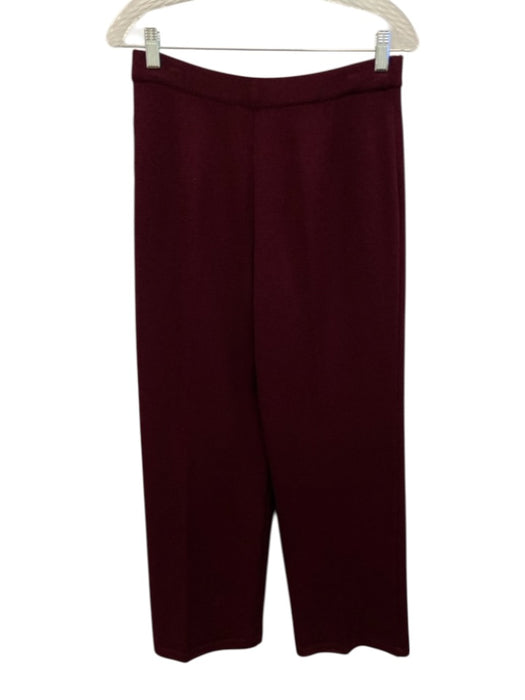 St John Basics Size M Burgundy Red Wool & Rayon Sleeveless Mock Neck Knit Top Burgundy Red / M