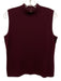St John Basics Size M Burgundy Red Wool & Rayon Sleeveless Mock Neck Knit Top Burgundy Red / M