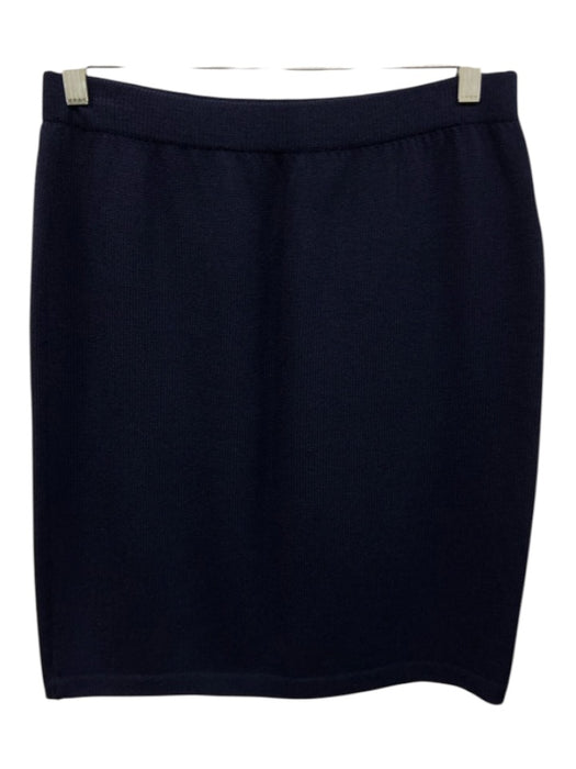St John Basics Size 10 Navy blue & gold Wool & Rayon Buttons Jacket Skirt Set Navy blue & gold / 10