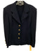 St John Basics Size 10 Navy blue & gold Wool & Rayon Buttons Jacket Skirt Set Navy blue & gold / 10