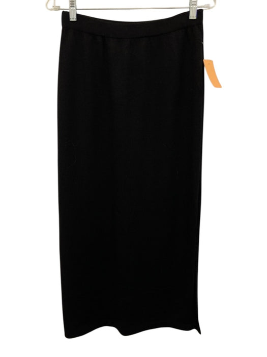 St John Basics Size M Black Wool & Rayon Sleeveless Mock Neck Knit Top Black / M