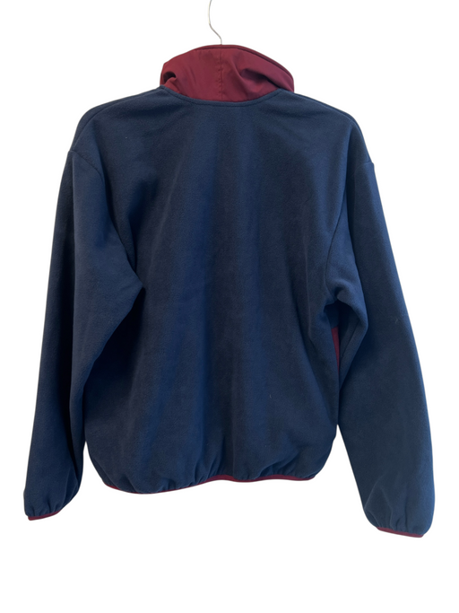 Columbia Size S Navy & Maroon Polyester Fleece Mock Neck Zip Front Jacket Navy & Maroon / S