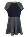 J Crew Size 00 Black & Gray Polyester & Wool Crew Neck Short Sleeve Woven Dress Black & Gray / 00