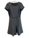 J Crew Size 00 Black & Gray Polyester & Wool Crew Neck Short Sleeve Woven Dress Black & Gray / 00