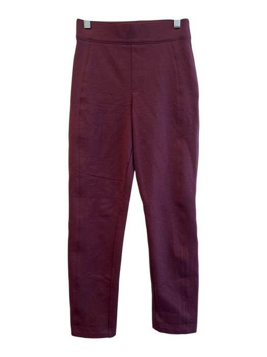 Spanx Size XS Burgundy Rayon Blend Elastic Waist Straight Leg Stretch Pants Burgundy / XS