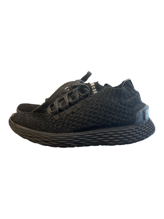 Nobull Shoe Size Est 7 Black Fabric Lace Up Almond Toe Runner Sneaker Shoes Black / Est 7