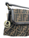 Fendi Brown & Tan Canvas Zucca Monogram Flap Shoulder Certified by Entrupy Bag Brown & Tan / Small
