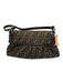 Fendi Brown & Tan Canvas Zucca Monogram Flap Shoulder Certified by Entrupy Bag Brown & Tan / Small