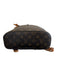 Louis Vuitton Brown & Tan Monogram Leather trim Gold Zipper Drawstring Bag Brown & Tan / Small