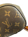 Louis Vuitton Brown & Tan Monogram Leather trim Gold Zipper Drawstring Bag Brown & Tan / Small