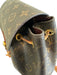 Louis Vuitton Brown & Tan Monogram Leather trim Gold Zipper Drawstring Bag Brown & Tan / Small