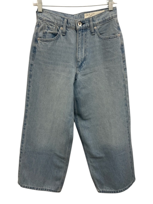 Rag & Bone Size 23 Light Wash Cotton Wide Leg High Waisted Zip & Button Jeans Light Wash / 23