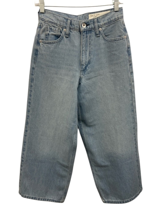 Rag & Bone Size 23 Light Wash Cotton Wide Leg High Waisted Zip & Button Jeans Light Wash / 23