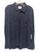 Billy Reid Size L Navy Blue & White Cotton Striped Polo Men's Long Sleeve Shirt Navy Blue & White / L