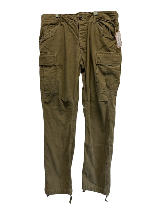 Buck Mason Size 36 Green Cotton Solid Cargo Pocket Military Men's Pants Green / 36