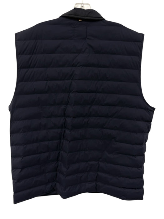 Billy Reid Size XL Navy Blue Synthetic Solid Puffer Zip Up Men's Jacket Navy Blue / XL