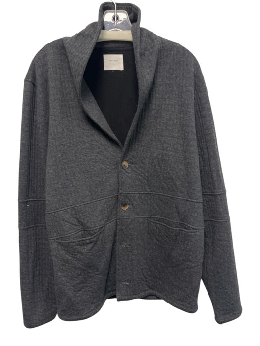 Billy Reid Size L Gray Cotton Blend Solid Shawl collar Men's Long Sleeve Shirt Gray / L