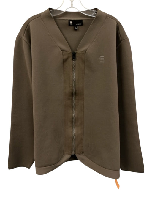 G Star Raw Size XL Tan Synthetic Solid Zip UP Bomber Men's Jacket Tan / XL