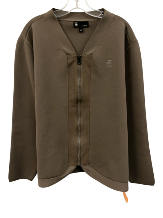 G Star Raw Size XL Tan Synthetic Solid Zip UP Bomber Men's Jacket Tan / XL