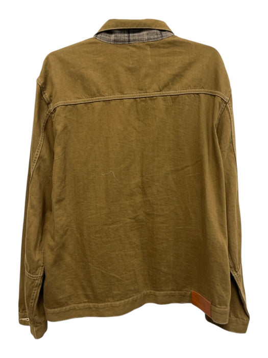 Billy Reid Size XXL Tan Cotton Blend Solid Trucker Men's Jacket Tan / XXL