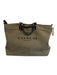 Coach Olive Green & Black Canvas Solid Tote Men's Bag Olive Green & Black