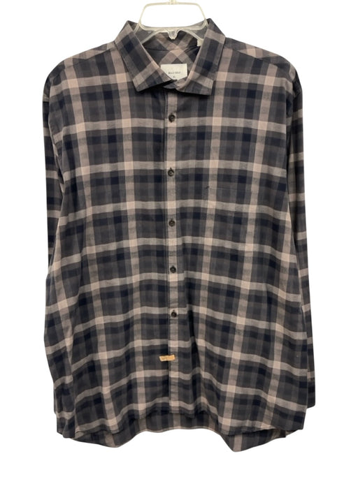 Billy Reid Size XL Gray & Blue Cotton Blend Plaid Button Up Long Sleeve Shirt Gray & Blue / XL