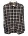 Billy Reid Size XL Gray & Blue Cotton Blend Plaid Button Up Long Sleeve Shirt Gray & Blue / XL