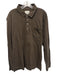 Billy Reid Size XL Brown Cotton Solid Polo Men's Long Sleeve Shirt Brown / XL