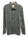 Billy Reid Size XL Navy Blue & Gray Cotton Abstract Button Up Long Sleeve Shirt Navy Blue & Gray / XL