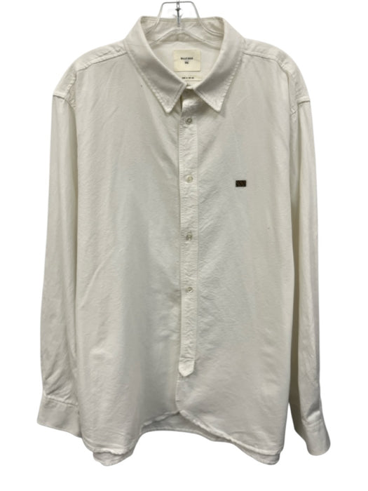 Billy Reid Size XXL White Cotton Solid Oxford Button up Men's Long Sleeve Shirt White / XXL