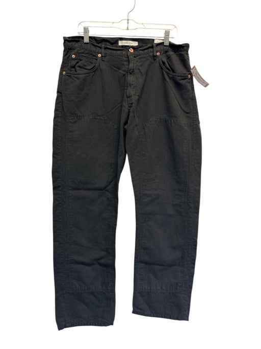 Billy Reid Size 34 Black Linen Blend Solid Khaki Men's Pants Black / 34