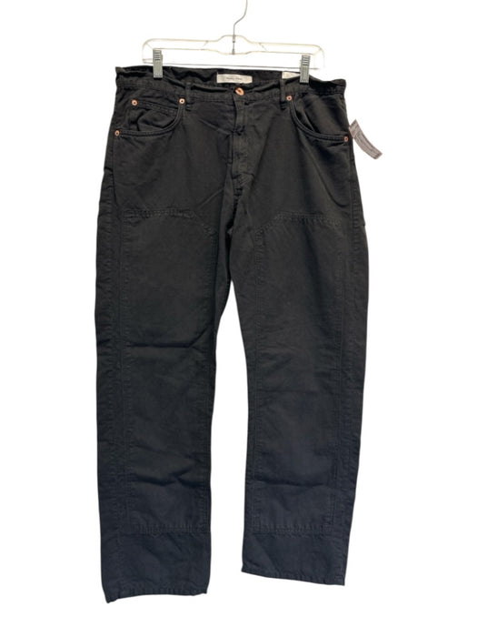 Billy Reid Size 34 Black Linen Blend Solid Khaki Men's Pants Black / 34