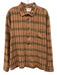 Billy Reid Size XL Tan & Orange Cotton Plaid Button Up Men's Long Sleeve Shirt Tan & Orange / XL