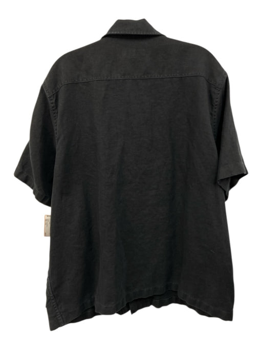 Buck Mason Size XXL Black Linen Solid Buttons Men's Short Sleeve Black / XXL