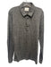 Billy Reid Size L Gray & Black Cotton Polo Men's Long Sleeve Shirt Gray & Black / L